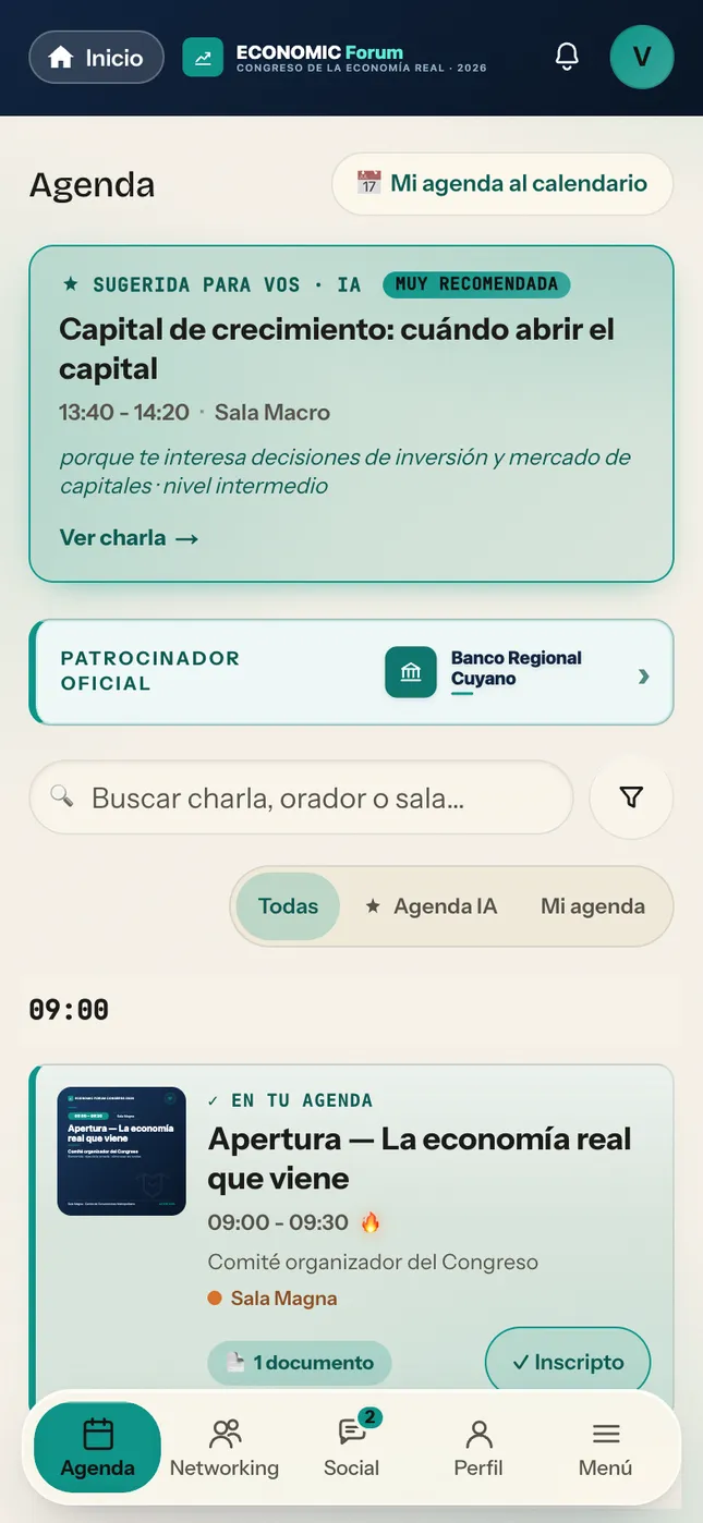 Portal del asistente: Agenda